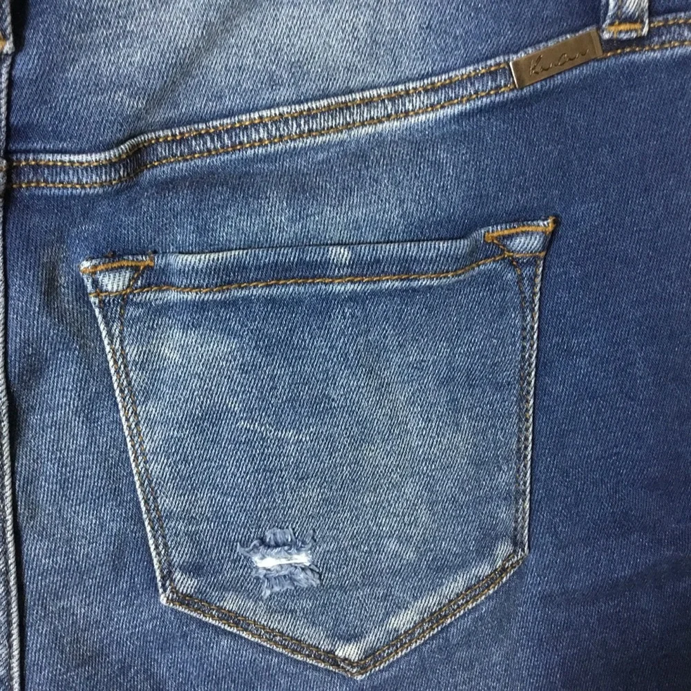 KanCan Blue Jean Distressed Button-Fly Raw Hem Shorts - Size M